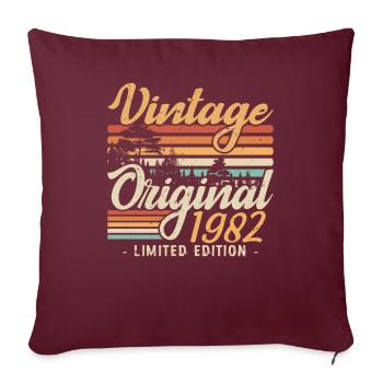 Anniversaire Millésime Fabriqué en 1982 Retro 1982 - Housse de coussin décorative 45 x 45 cm - bordeaux - Devant