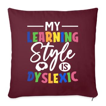 Drôle de prise de conscience de la dyslexie - Housse de coussin décorative 45 x 45 cm - bordeaux - Devant