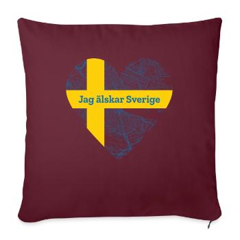 Jag älskar Sverige Suède Suédois - Housse de coussin décorative 45 x 45 cm - bordeaux - Devant