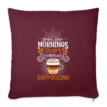 Bonjour avec cappuccino - Housse de coussin décorative 45 x 45 cm - bordeaux - Devant