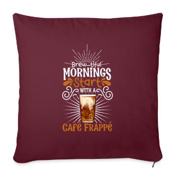 Bonjour avec Café Frappé - Housse de coussin décorative 45 x 45 cm - bordeaux - Devant