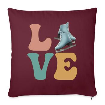 Patinage artistique Patinage sur glace Patineur sur glace - Housse de coussin décorative 45 x 45 cm - bordeaux - Devant