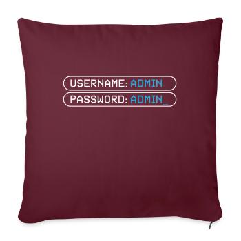 Username Admin Password Programmierer - Sofakissenbezug 45 x 45 cm - Burgunderrot - Vorne