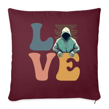 Piratage informatique Cybersécurité Anonyme - Housse de coussin décorative 45 x 45 cm - bordeaux - Devant