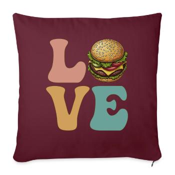 Hamburger Cheeseburger - Housse de coussin décorative 45 x 45 cm - bordeaux - Devant
