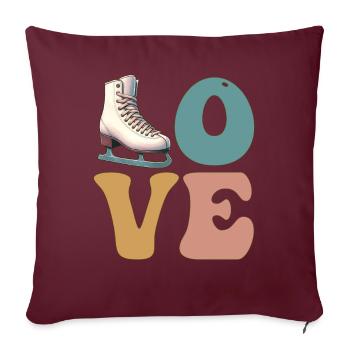Patinage sur glace Patinage sur glace Patinage artistique - Housse de coussin décorative 45 x 45 cm - bordeaux - Devant