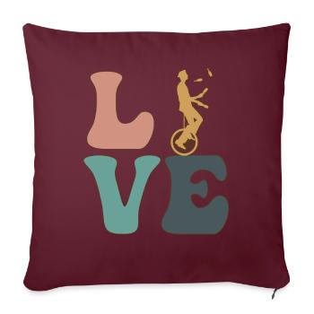 Jonglerie Cirque Jongleur - Housse de coussin décorative 45 x 45 cm - bordeaux - Devant