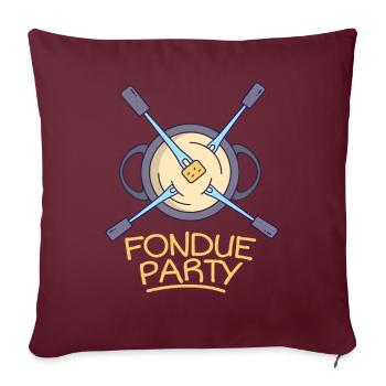 Fondue Party Fondue au fromage Dîner de Noël - Housse de coussin décorative 45 x 45 cm - bordeaux - Devant