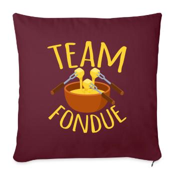 Équipe Fondue Fondue Dîner de Noël - Housse de coussin décorative 45 x 45 cm - bordeaux - Devant