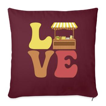 Stand de limonade jus de citron - Housse de coussin décorative 45 x 45 cm - bordeaux - Devant
