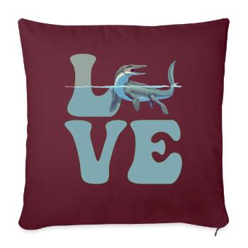 Mosasaurus Dinosaure - Housse de coussin décorative 45 x 45 cm - bordeaux - Devant