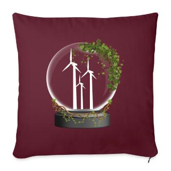 Énergie éolienne Boule de verre Énergie éolienne Énergie éolienne - Housse de coussin décorative 45 x 45 cm - bordeaux - Devant