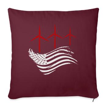 Énergie éolienne Amérique Énergie éolienne - Housse de coussin décorative 45 x 45 cm - bordeaux - Devant