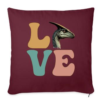Dinosaures Parasaurolophus - Housse de coussin décorative 45 x 45 cm - bordeaux - Devant