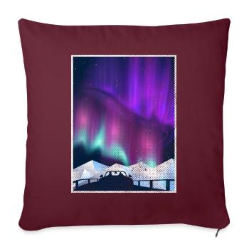 Aurora Borealis Polarlicht Nordlichter - Sofakissenbezug 45 x 45 cm - Burgunderrot - Vorne