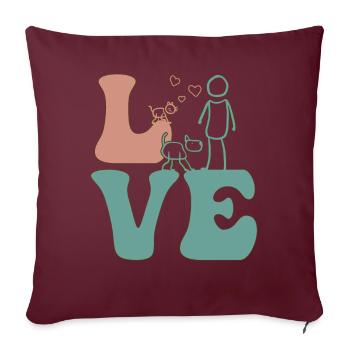 Pet Sitter Garde d’animaux - Housse de coussin décorative 45 x 45 cm - bordeaux - Devant