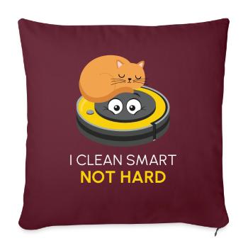I Clean Smart Katze Kätzchen Saugroboter - Sofakissenbezug 45 x 45 cm - Burgunderrot - Vorne