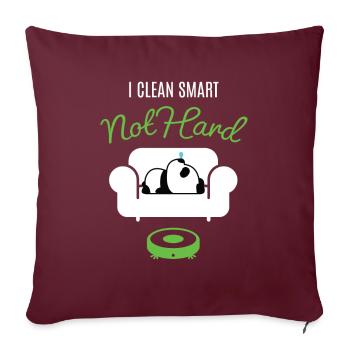 Pandabär Panda I Clean Smart Saugroboter - Sofakissenbezug 45 x 45 cm - Burgunderrot - Vorne