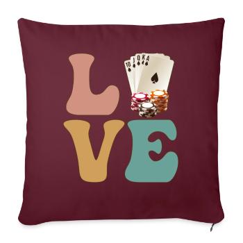 Joueurs de poker Joueurs de casino - Housse de coussin décorative 45 x 45 cm - bordeaux - Devant