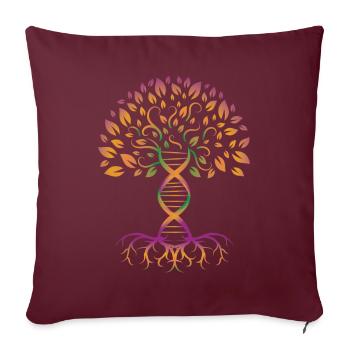 Baum des Lebens DNA Lebensbaum Wurzel - Sofakissenbezug 45 x 45 cm - Burgunderrot - Vorne