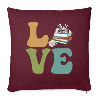 Lecteurs Rat de bibliothèque Rat de bibliothèque Rat de bibliothèque - Housse de coussin décorative 45 x 45 cm - bordeaux - Devant