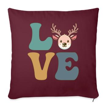 Rennes Noël Père Noël - Housse de coussin décorative 45 x 45 cm - bordeaux - Devant