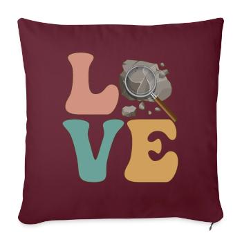 Chasseur de roches, Chasse aux roches, Géologue, Géologie - Housse de coussin décorative 45 x 45 cm - bordeaux - Devant