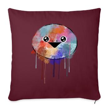 Sacabambaspis visage poisson Meme peinture - Housse de coussin décorative 45 x 45 cm - bordeaux - Devant