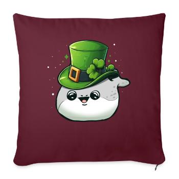 Sacabambaspis poisson Meme irlandais de la Saint-Patrick - Housse de coussin décorative 45 x 45 cm - bordeaux - Devant