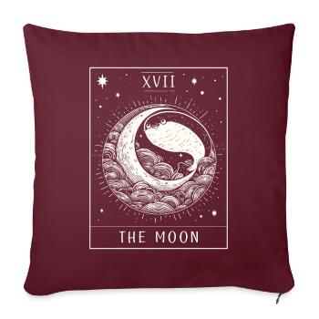 Carte de Tarot Sacabambaspis poisson Meme lune - Housse de coussin décorative 45 x 45 cm - bordeaux - Devant