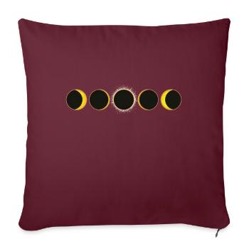 Expérience de l’éclipse solaire Soleil - Housse de coussin décorative 45 x 45 cm - bordeaux - Devant