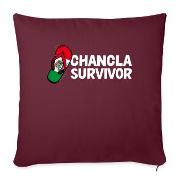 Drapeau de La Chancla Mexique Mexique - Housse de coussin décorative 45 x 45 cm - bordeaux - Devant