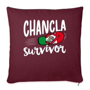 Drapeau de La Chancla Mexique Mexique - Housse de coussin décorative 45 x 45 cm - bordeaux - Devant