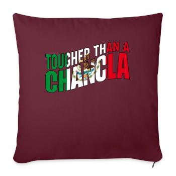 Drapeau de La Chancla Mexique Mexique - Housse de coussin décorative 45 x 45 cm - bordeaux - Devant