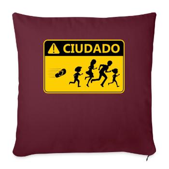 Cuidado La Chancla Mexique Porto Rico Pays - Housse de coussin décorative 45 x 45 cm - bordeaux - Devant