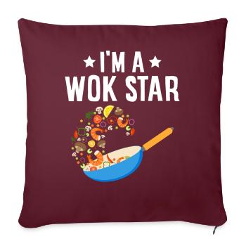 Nourriture chinoise frite - Housse de coussin décorative 45 x 45 cm - bordeaux - Devant