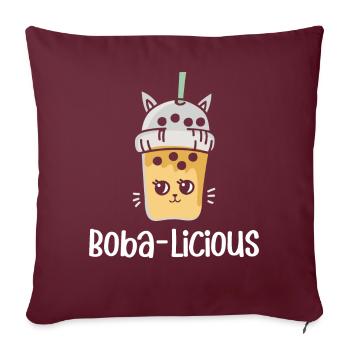 Thé au lait Bubble Tea - Housse de coussin décorative 45 x 45 cm - bordeaux - Devant
