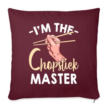 Baguettes américano-asiatiques - Housse de coussin décorative 45 x 45 cm - bordeaux - Devant