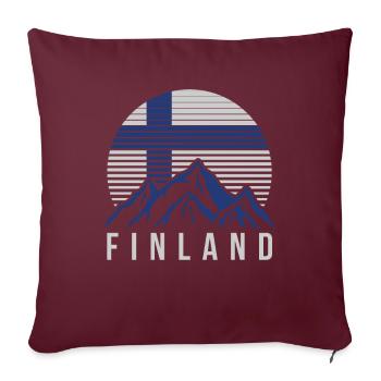 Montagnes Finlande Helsinki Finnois - Housse de coussin décorative 45 x 45 cm - bordeaux - Devant