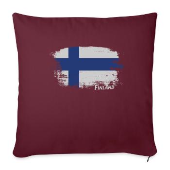 Finlande Drapeau Helsinki Finnois - Housse de coussin décorative 45 x 45 cm - bordeaux - Devant