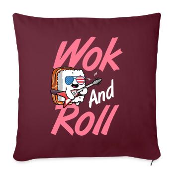 Nouilles sautées Cuisine chinoise - Housse de coussin décorative 45 x 45 cm - bordeaux - Devant