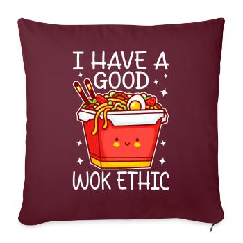 Nouilles sautées Cuisine chinoise - Housse de coussin décorative 45 x 45 cm - bordeaux - Devant