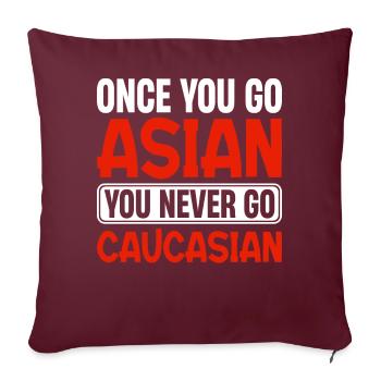 Drôle de fierté asiatique - Housse de coussin décorative 45 x 45 cm - bordeaux - Devant