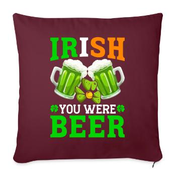 Drôle de Saint-Patrick irlandais - Housse de coussin décorative 45 x 45 cm - bordeaux - Devant