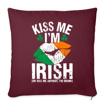 Fête de la Saint-Patrick amusante - Housse de coussin décorative 45 x 45 cm - bordeaux - Devant