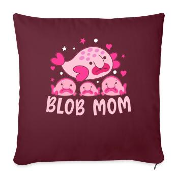 Drôle de blobfish maman animal marin - Housse de coussin décorative 45 x 45 cm - bordeaux - Devant
