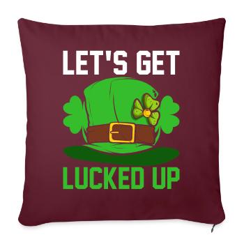 Drôle de Saint-Patrick irlandais - Housse de coussin décorative 45 x 45 cm - bordeaux - Devant