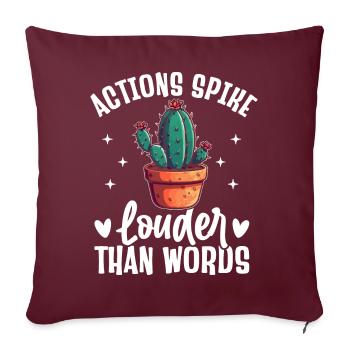 Drôle de cactus succulent - Housse de coussin décorative 45 x 45 cm - bordeaux - Devant