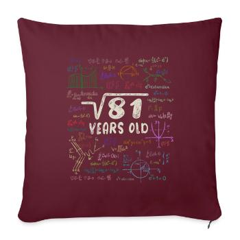 Racine de 81 = 9e anniversaire - cadeau - Housse de coussin décorative 45 x 45 cm - bordeaux - Devant