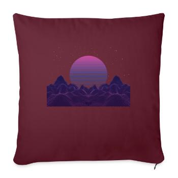 Sunset Synthwave Retro Musik 80er - Sofakissenbezug 45 x 45 cm - Burgunderrot - Vorne